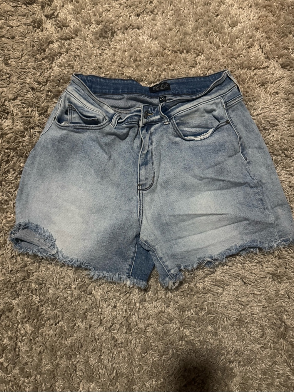 Judy Blue Light Blue Frayed Hem Denim Shorts